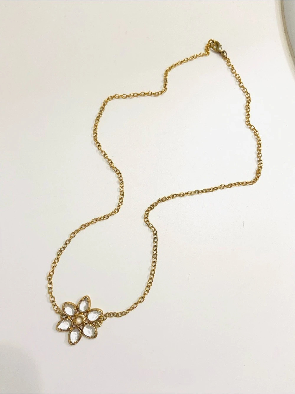Coach Tea Rose Cluster Pendant Necklace Gold